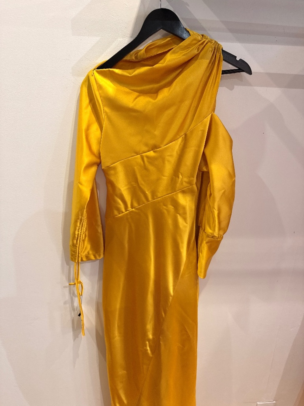 Vanghoa Yellow Satin Long Dress